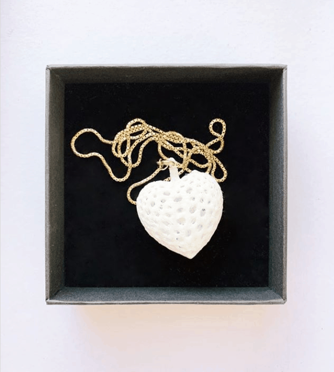 3D printed heart shape necklace