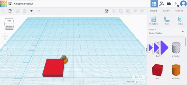 Screenshot showing how to crate a keychain hole in TinkerCAD