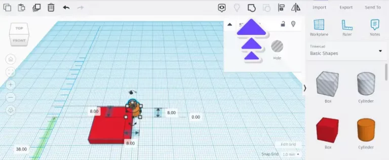 Screenshot showing how to regroup keychain objects in TinkerCAD
