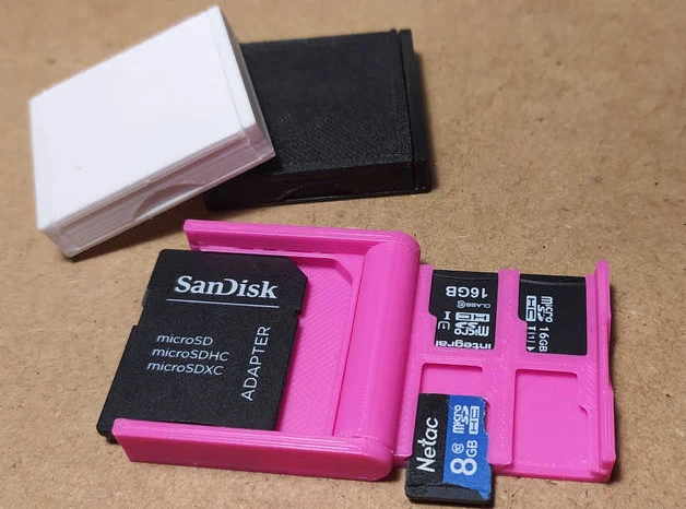 3D printed case for SD card and SD Mini